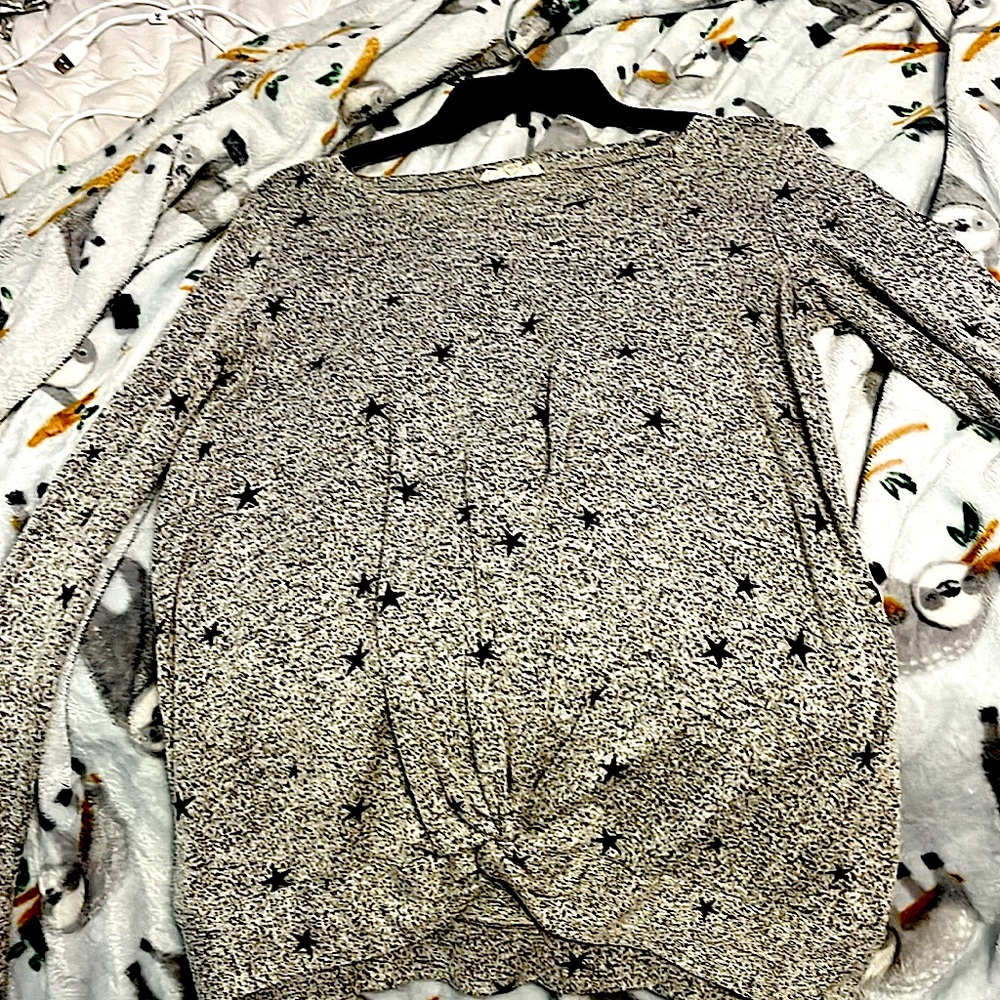 Grey and black star sweater